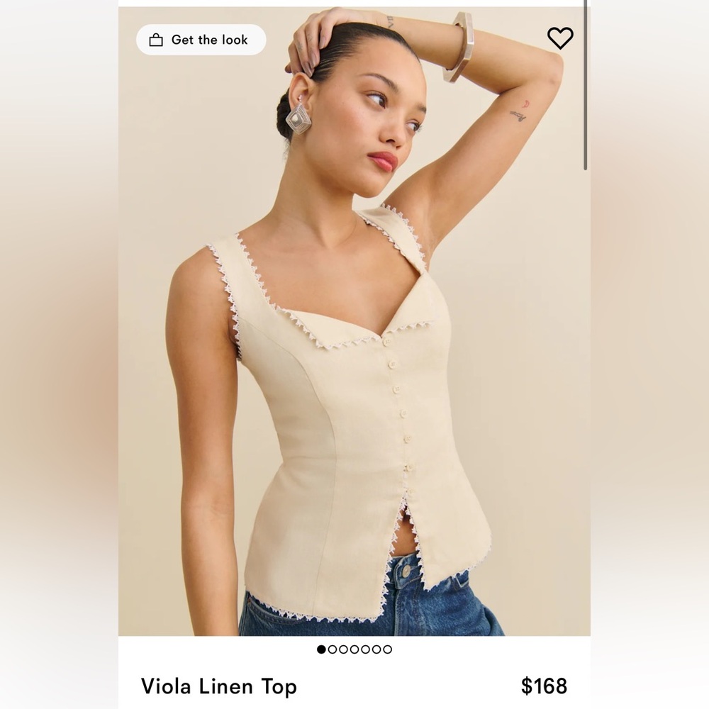 Reformation Viola Linen Top